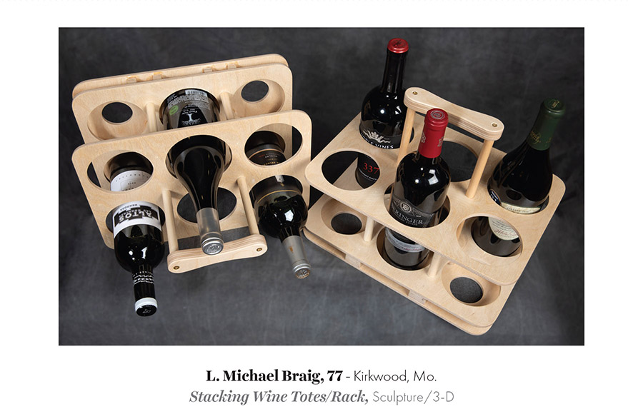 Postcard- Stacking Wine Totes/Rack by L. Michael Braig