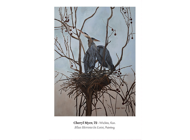 Postcard - Blue Herons in Love by Cheryl Myer