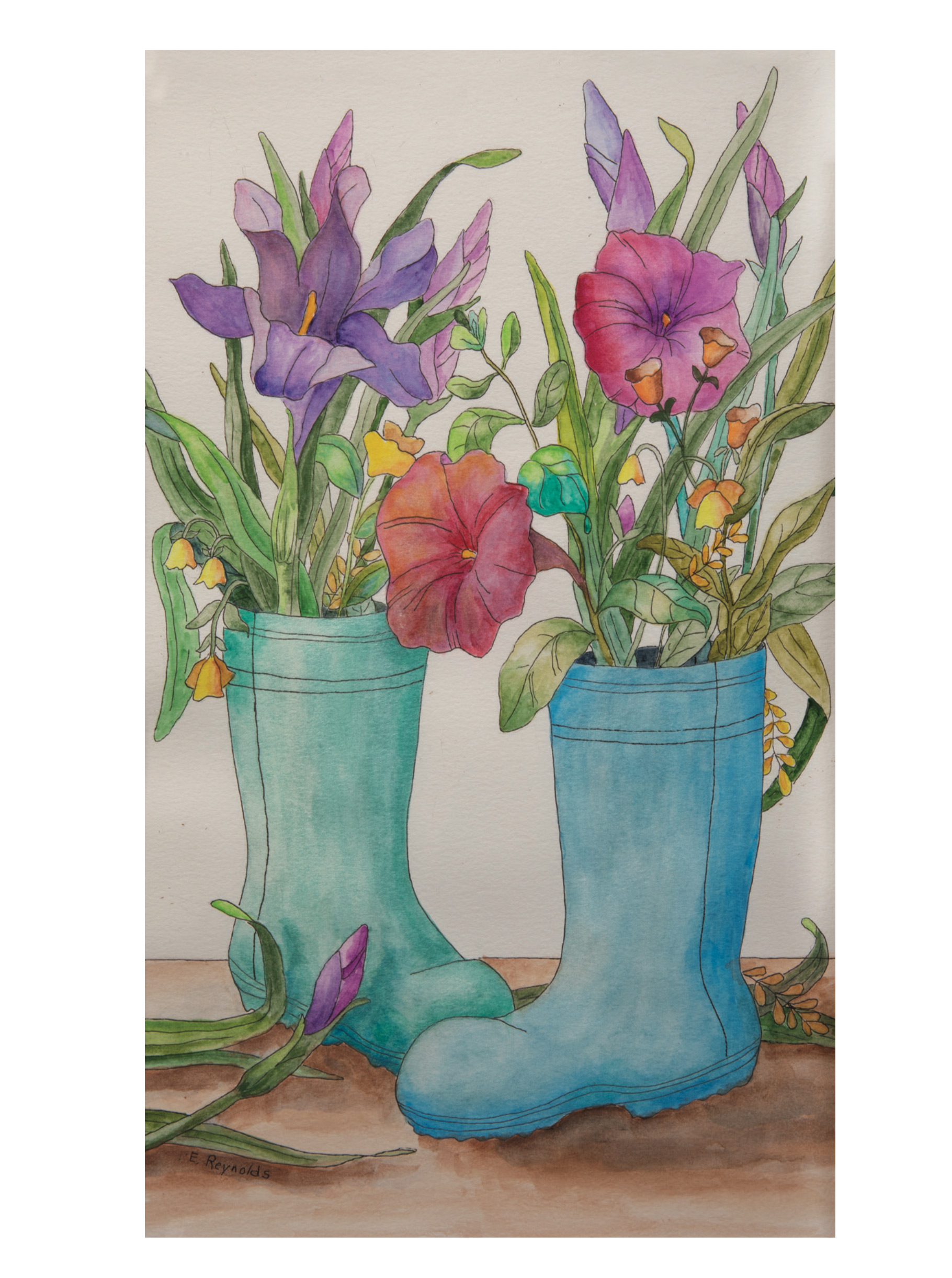 Easter - Spring Flowers/Spring Boots by Ellen Reynolds