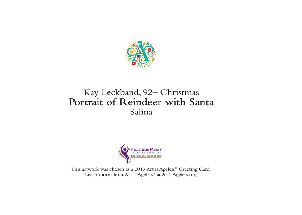 Portrait of Reindeer with Santa by Kay Leckband