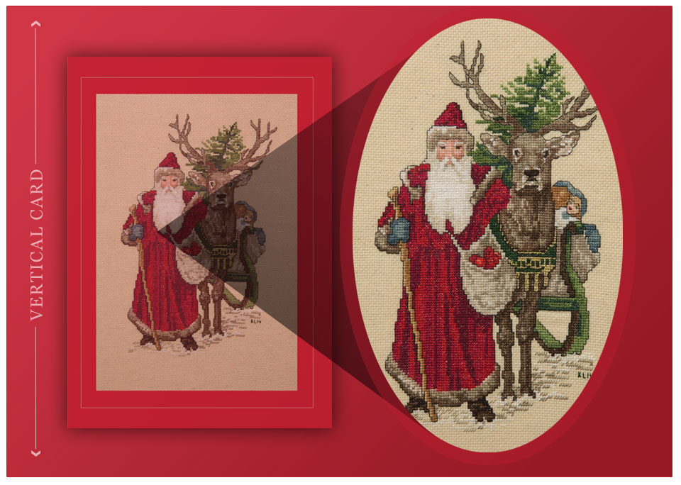 Portrait of Reindeer with Santa by Kay Leckband