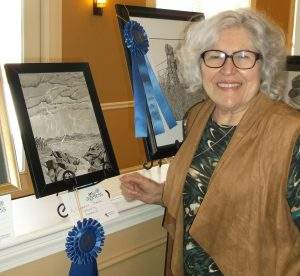 Mary Davis, first place winner, Drawing (amateur), with "A Summer Storm."