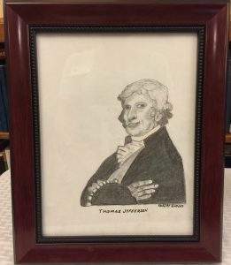 Robert Enders, drawing, "Thomas Jefferson," was a winner.