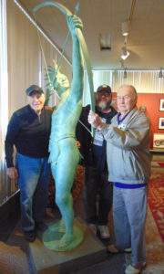 Dick, Jack and Richie with the sculpture.
