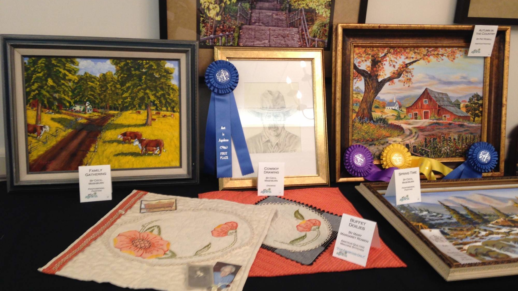 Artwork featured at the 2017 Art is Ageless exhibit at Lawrence Presbyterian Manor.