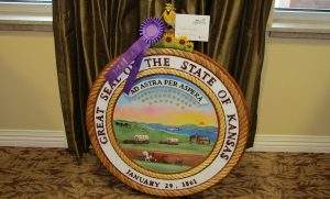 Best of Show: Wayne VanSickle, “State Seal of Kansas”--Woodworking
