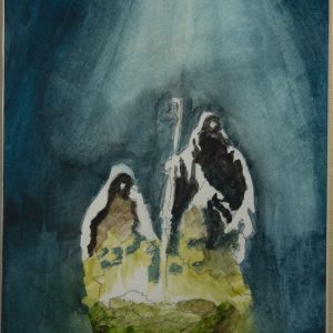 Christmas - You Shall Name Him Jesus - Watercolor painting of Mary, Joseph and baby Jesus