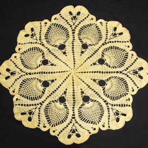 Needlework - Spring Time - image of crochet doily with pinapple motif
