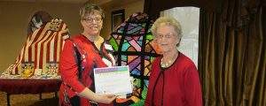 Judge’s Choice:  Verna Lee Mussleman “Stained Glass” — Quilt